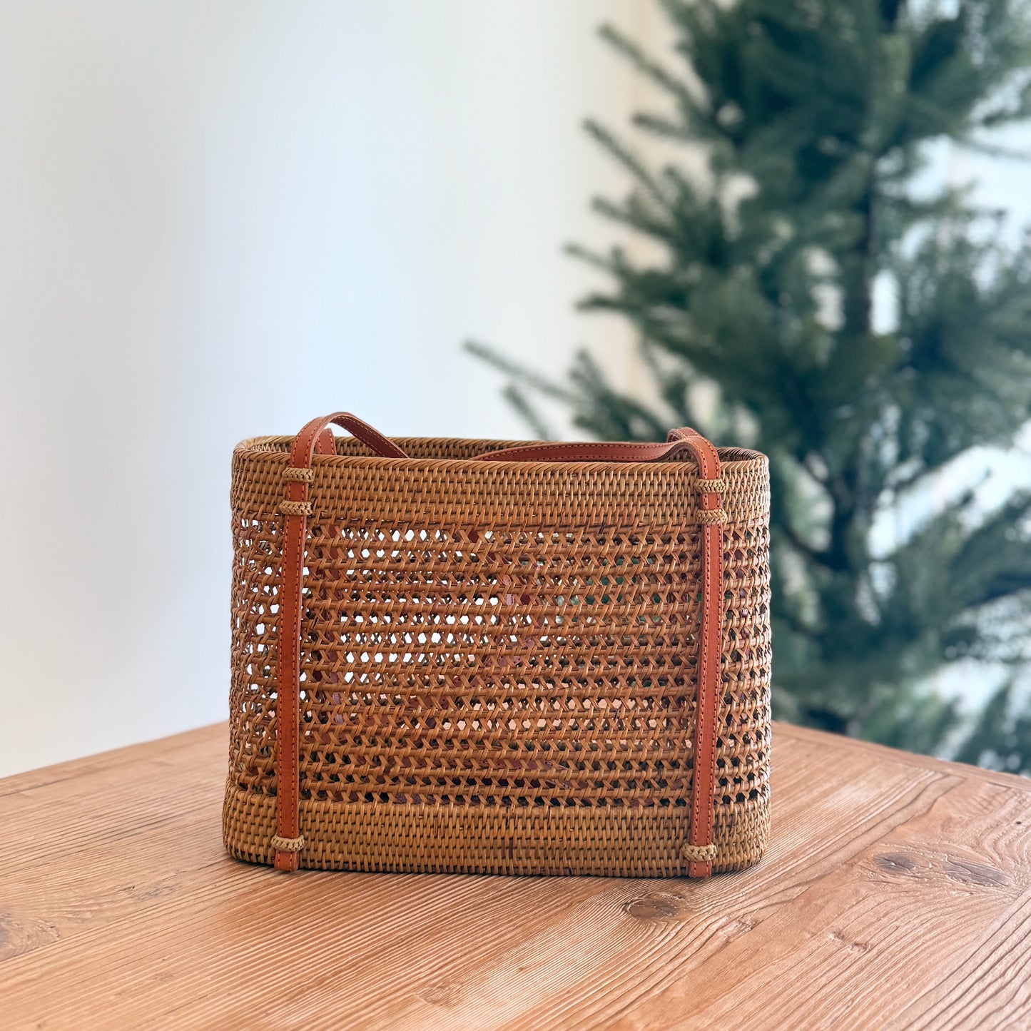 Bali Rattan Woven Tote Bag