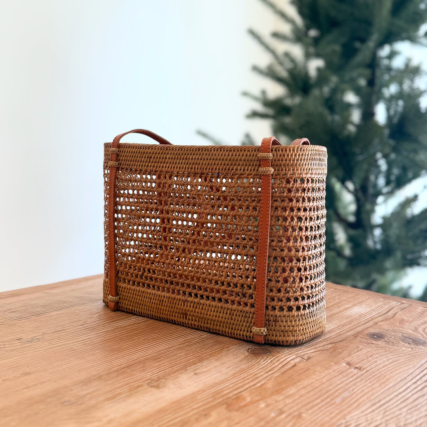 Bali Rattan Woven Tote Bag