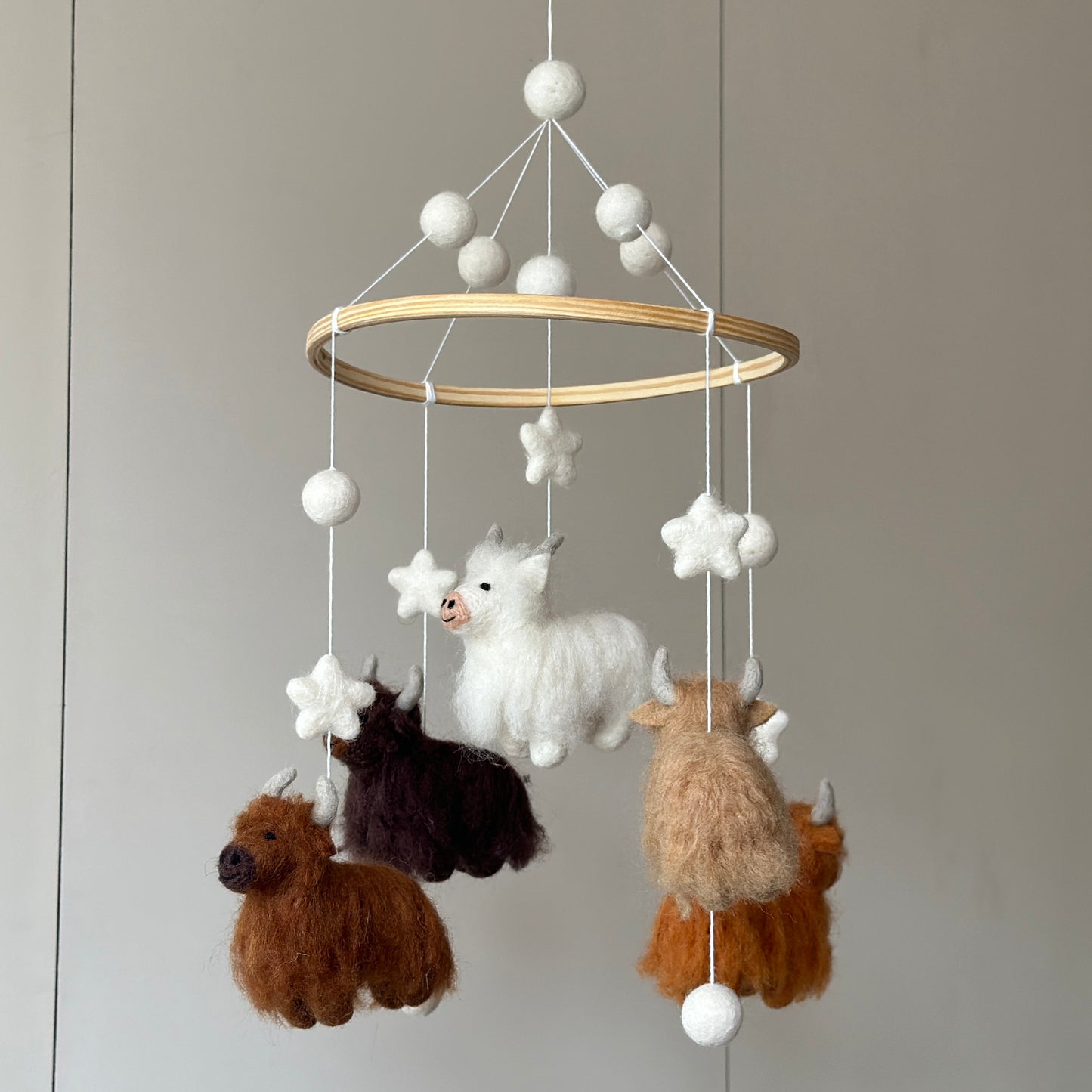 Felt Baby Mobile - Highland Cow