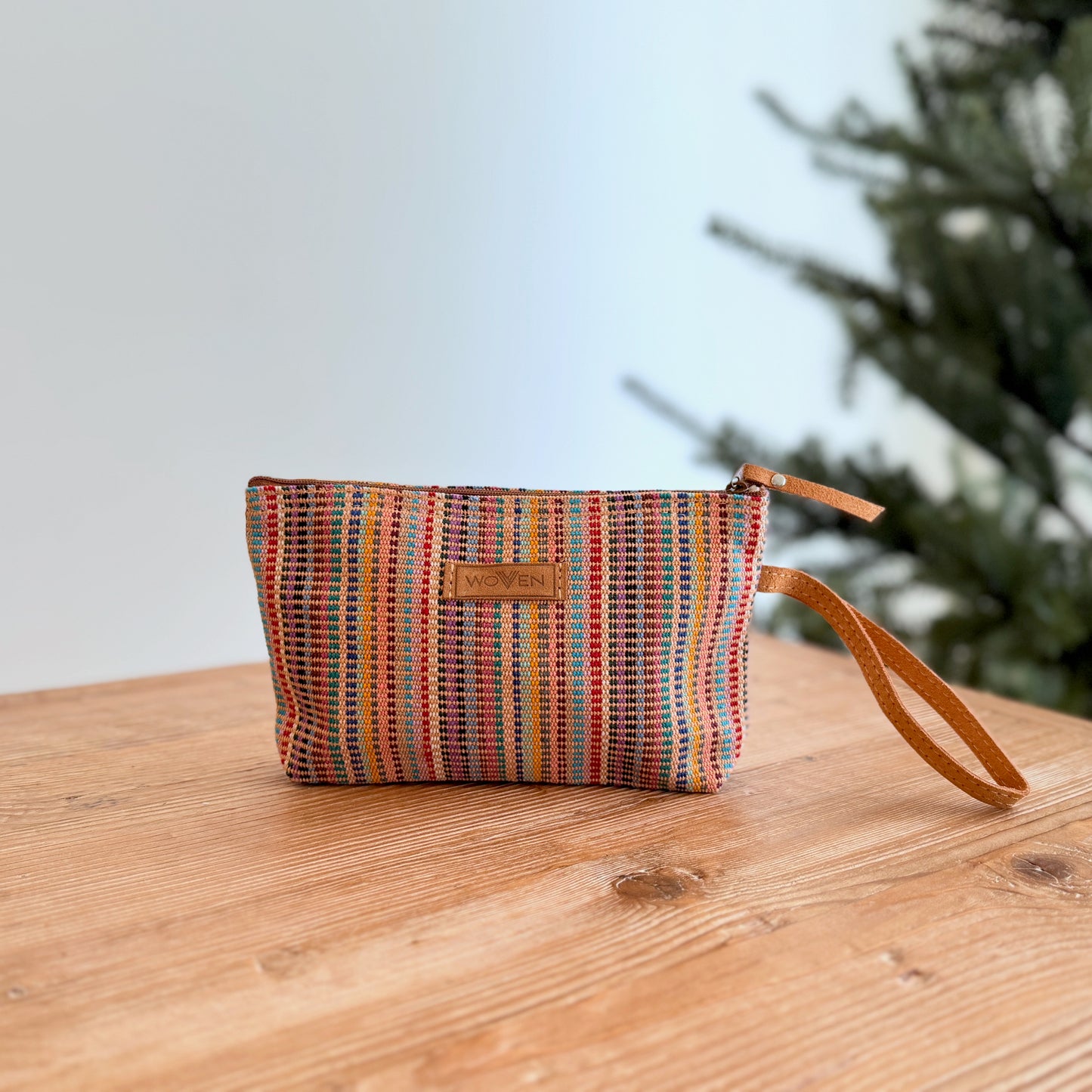 Handwoven Cosmetic Pouch with Wrist Strap | Fair Trade Everyday Case