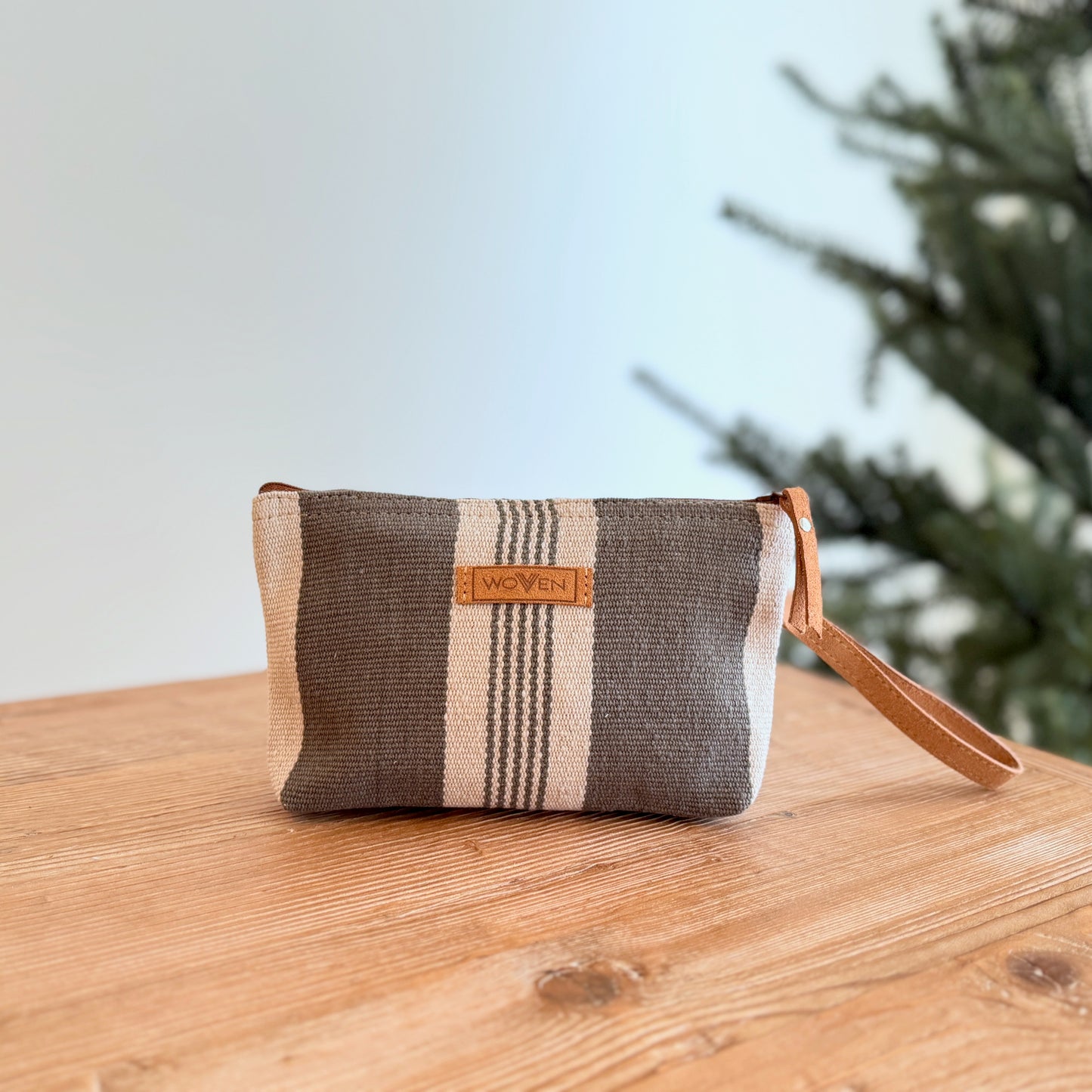 Handwoven Cosmetic Pouch with Wrist Strap | Fair Trade Everyday Case