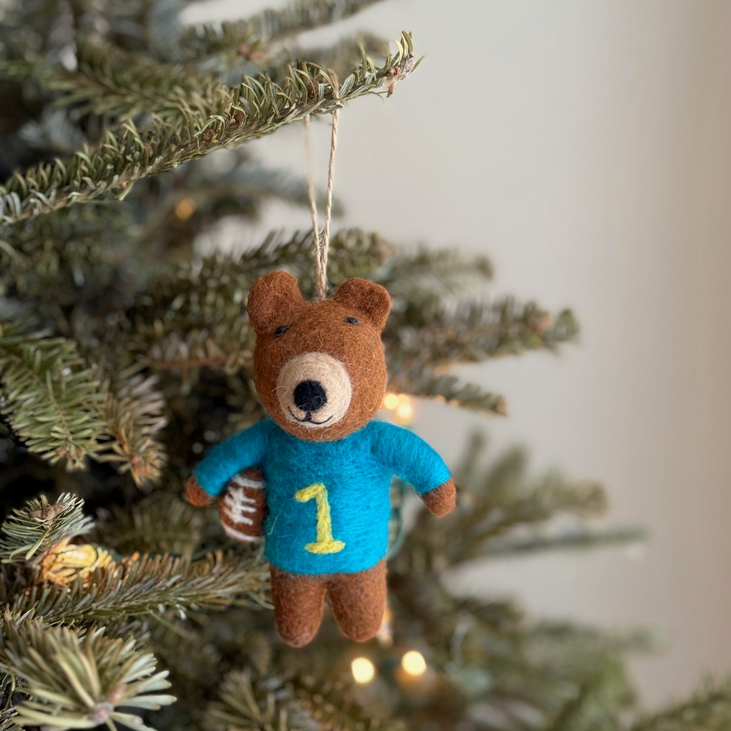 Felt Bear UCLA Football Mascot Ornament