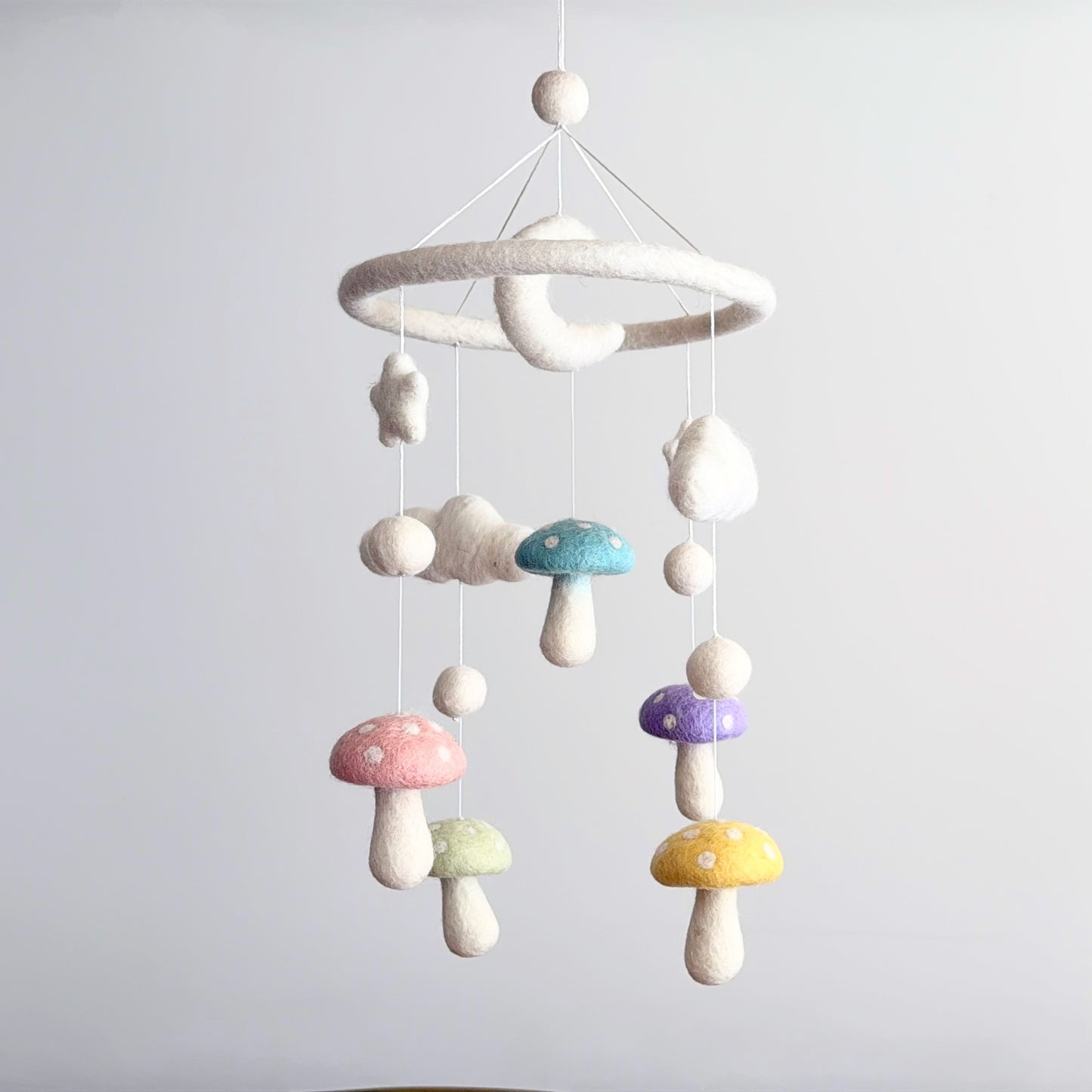 Pastel Mushroom Baby Mobile