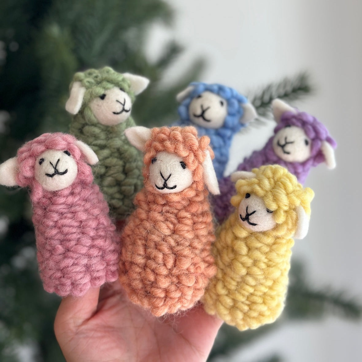 Felt Pastel Candy Sheep Finger Puppet - Set of 6