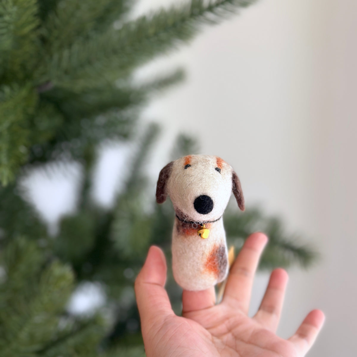 Calico Dog Finger Puppet