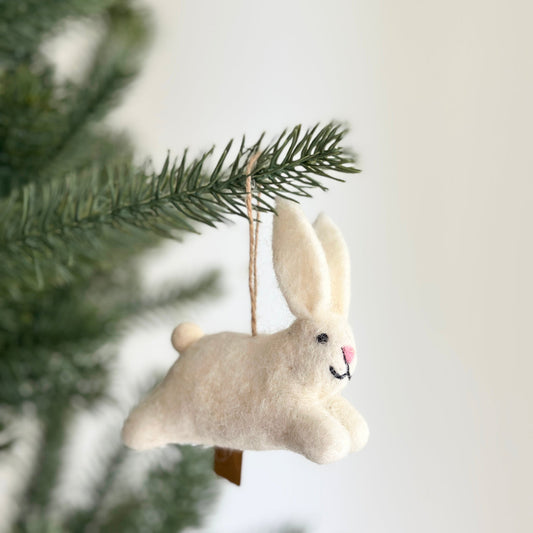 White Bunny Ornament