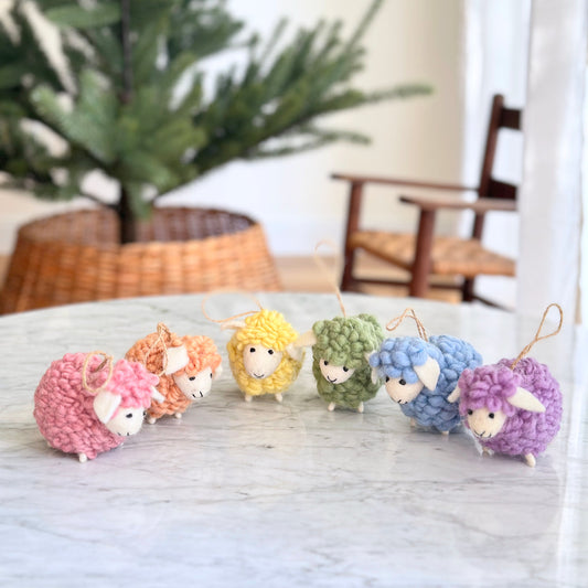 Felt Fluffy Sheep Ornament - Pastel Tone