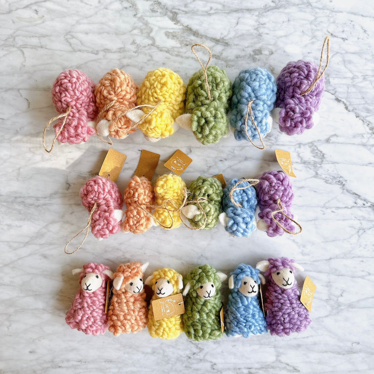 Felt Pastel Candy Sheep Finger Puppet - Set of 6