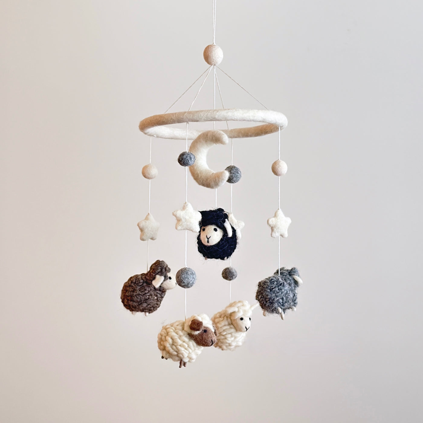 Felt Counting Sheep Baby Mobile