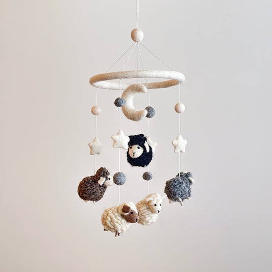 Gray Sheep Baby Mobile