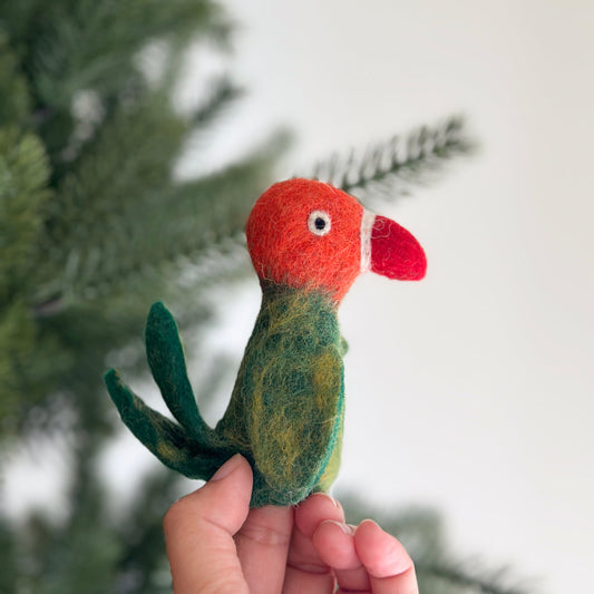 Felt Finger Puppet - Lovebird Parrot