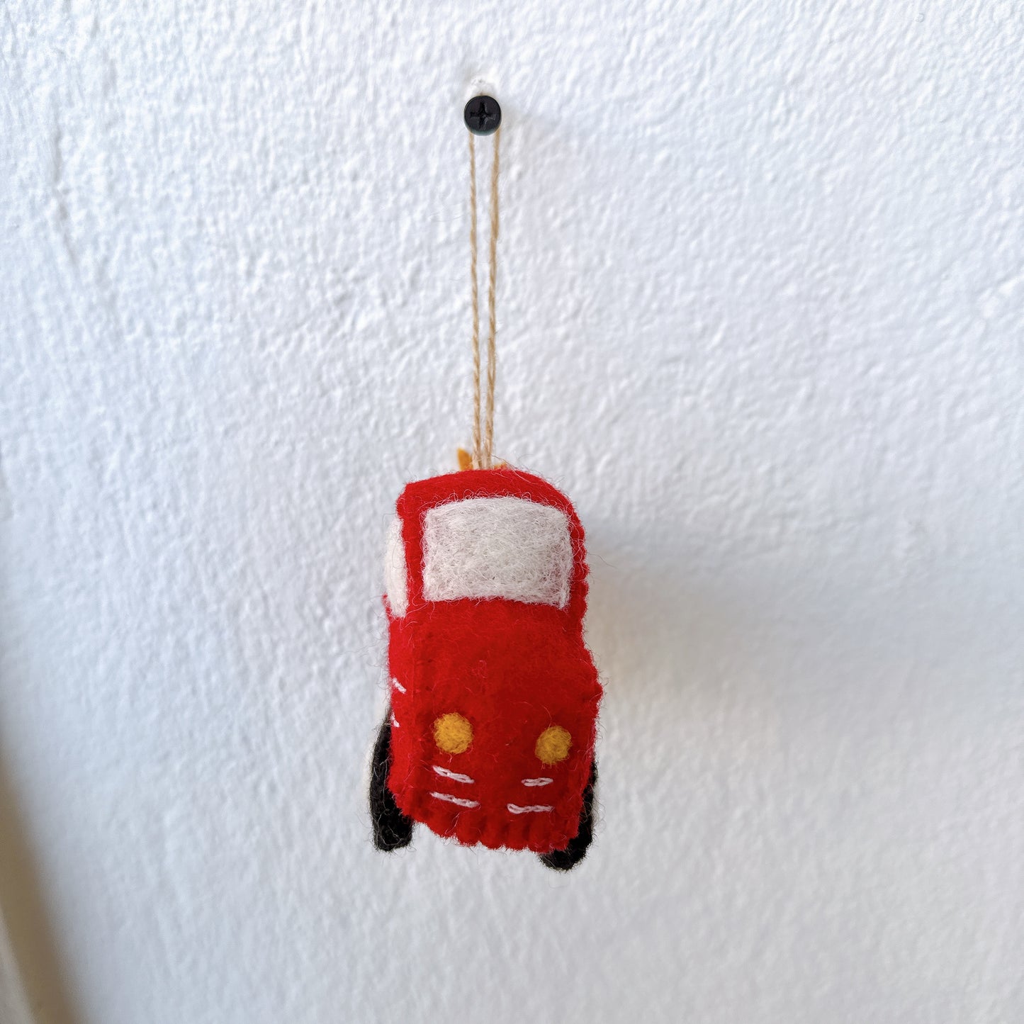 Felt Pickup Truck with Christmas Tree Ornament