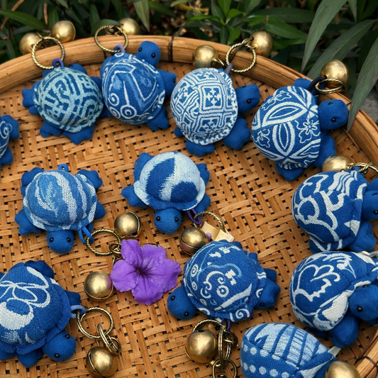Indigo Turtle Keychain