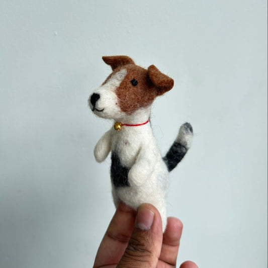 Felt Finger Puppet - Jack Russell Terrier Dog 2