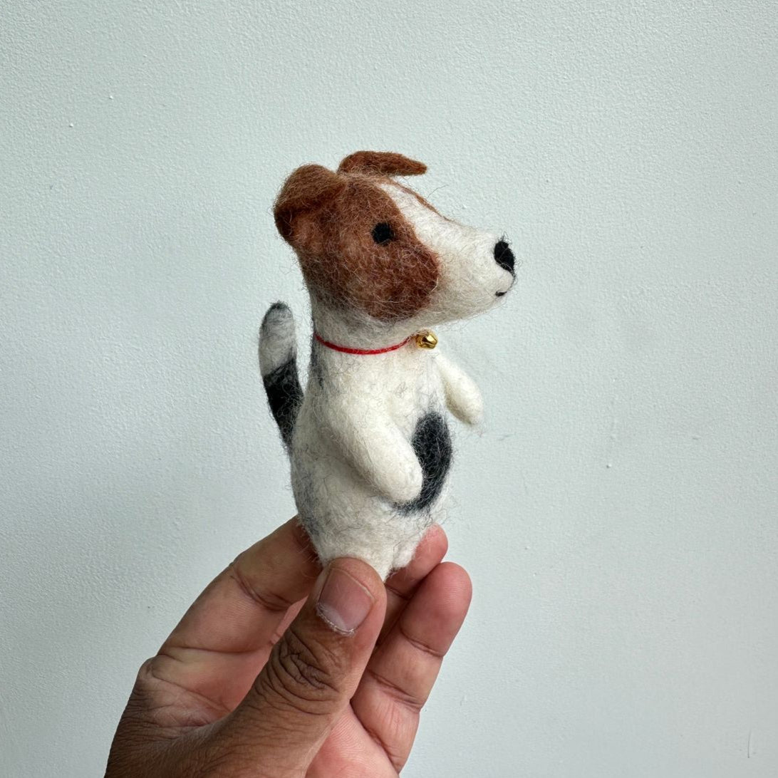 Felt Finger Puppet - Jack Russell Terrier Dog 2