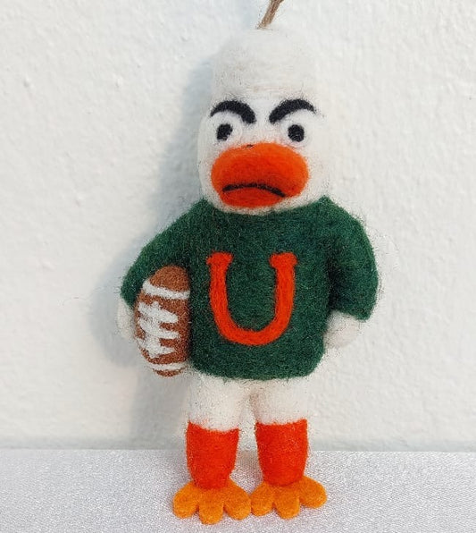 Sebastian the Ibis Felt Ornament – UM Football Mascot