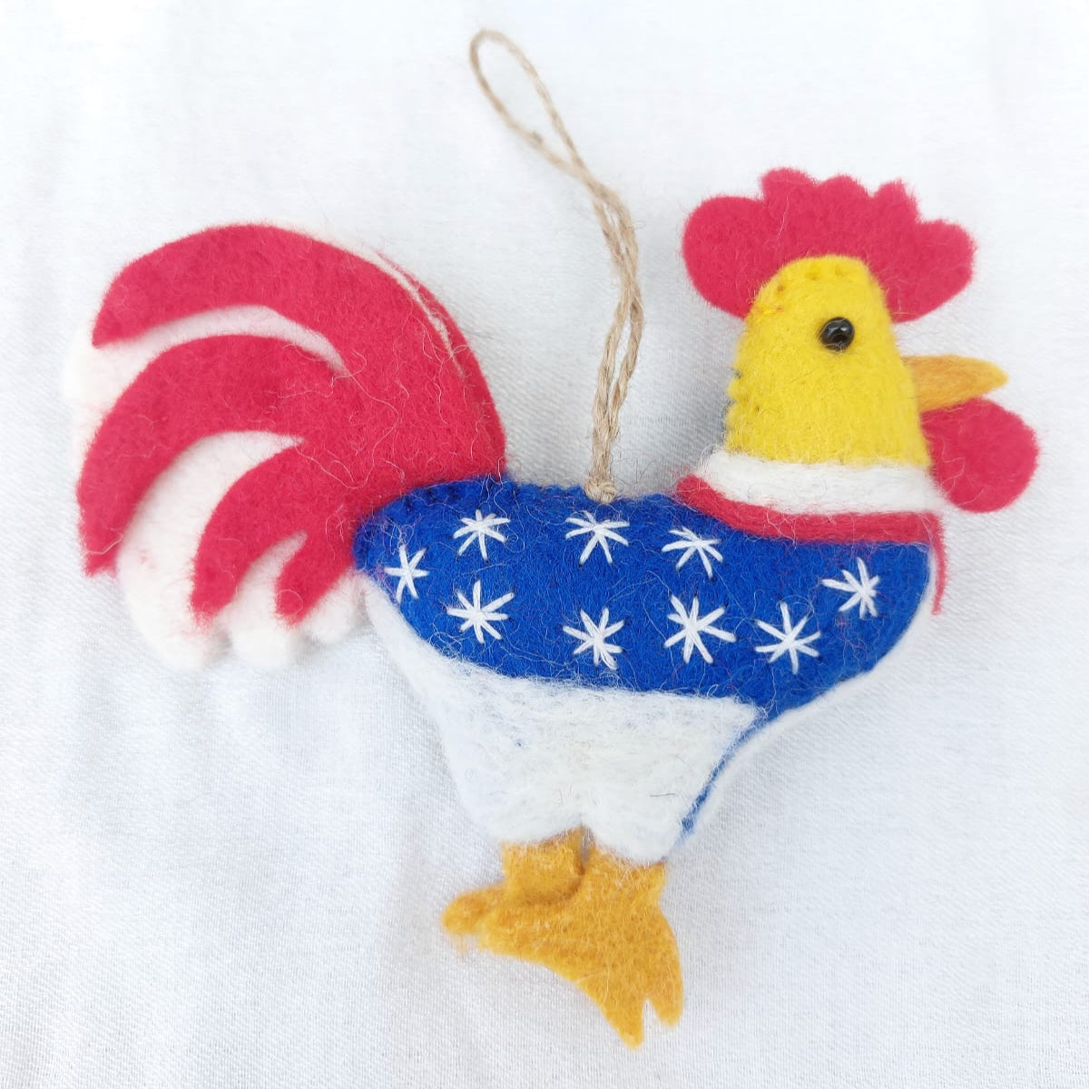 Felt Patriotic Chicken Ornament
