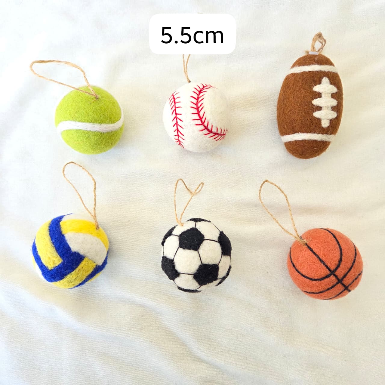American Popular Sports Ball Ornament Set of 6 (Mini Version)