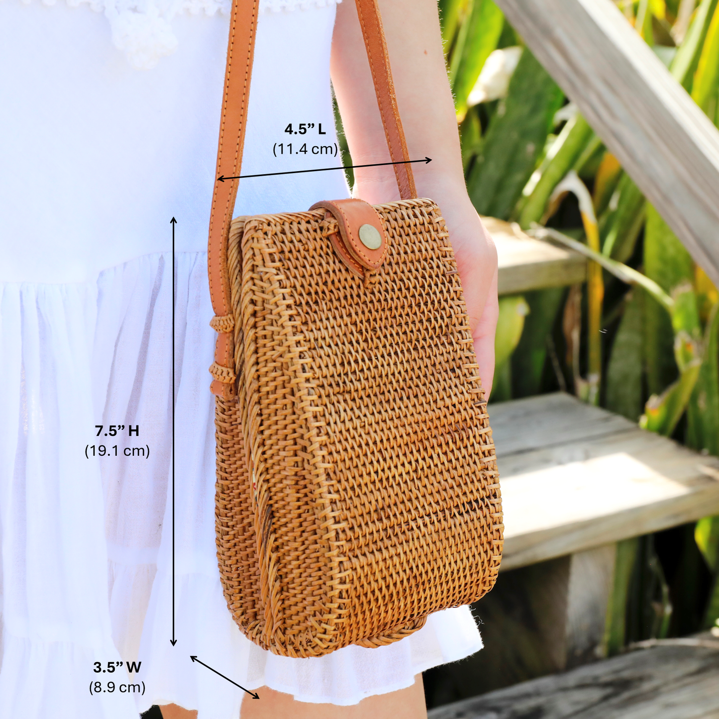 Bali Rattan Crossbody Bag Envelope Rattan Bali Bag for Cellphone