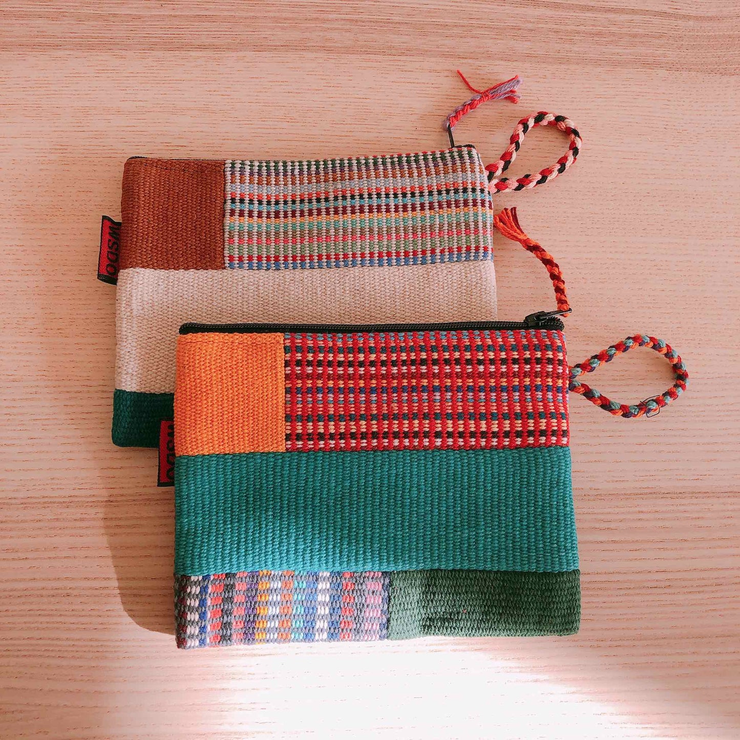 Handwoven Patchwork Zipper Pouch - Small