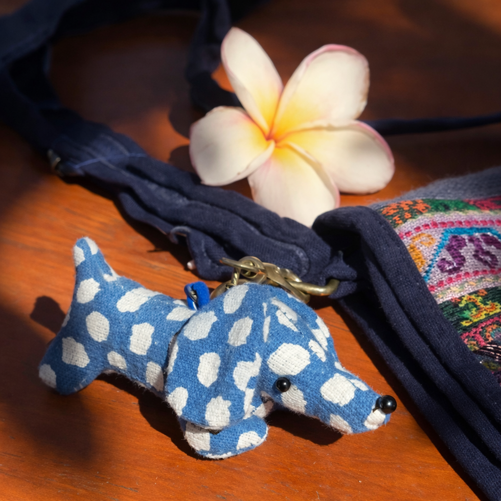Indigo Dachshund Keychain