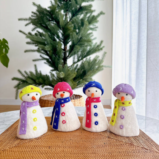Felt Snowman Tree Topper (Set of 4) *SALE*