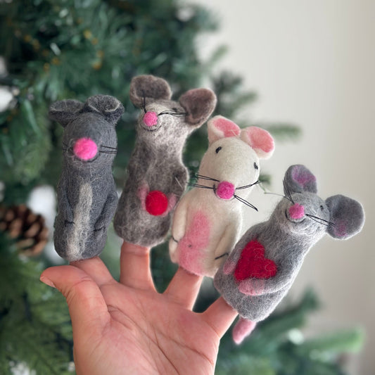 Assorted Mice Finger Puppets - 6 PCs