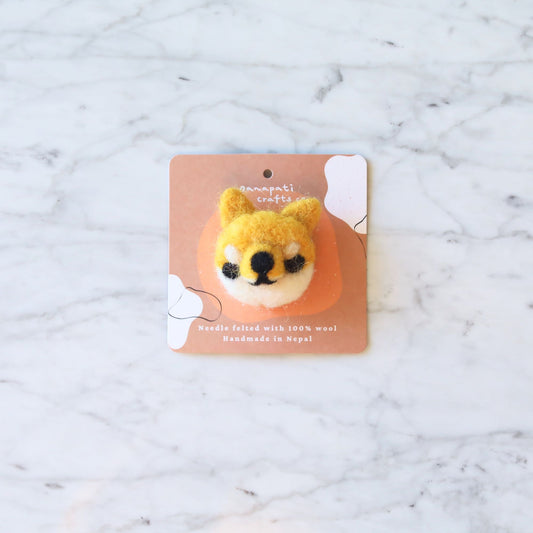 Felt Shiba Inu Dog Brooch