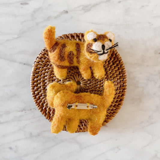 Felted Tiger Brooch