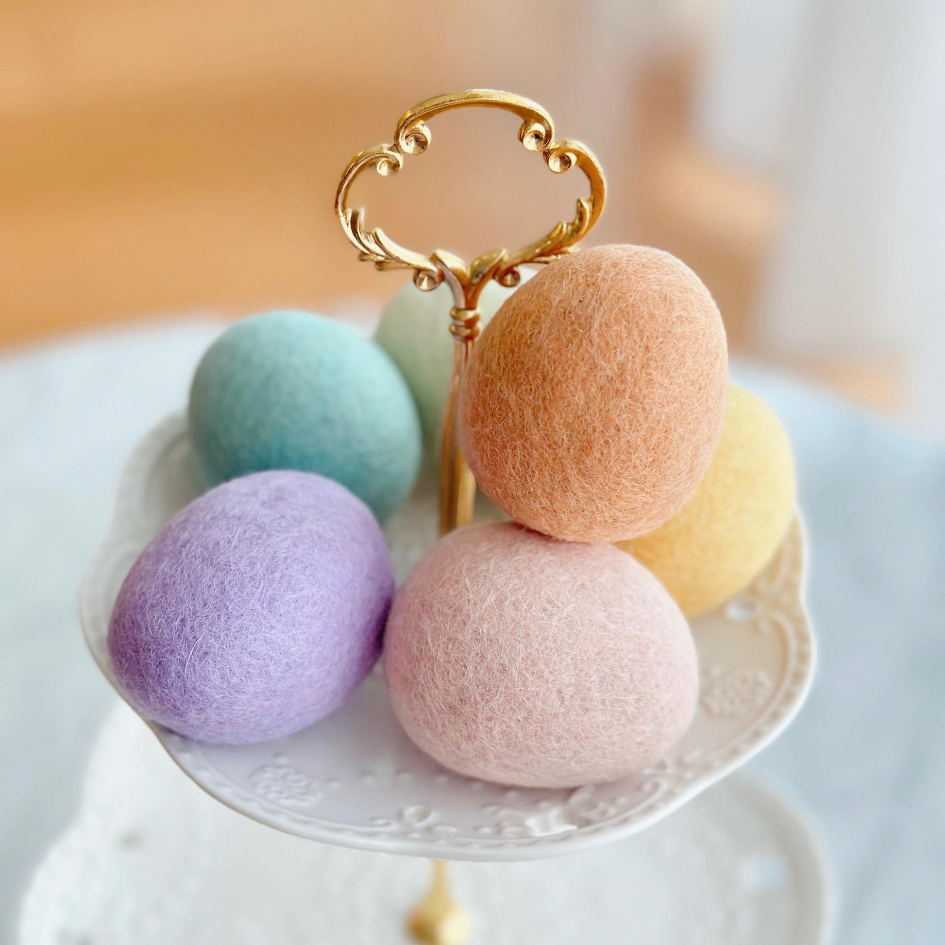 Felt Easter Egg, Pastel Egg, Easter Egg Hunt, 100% Wool Felt Play Food, Set of 6 Easter Egg, Photo Prop