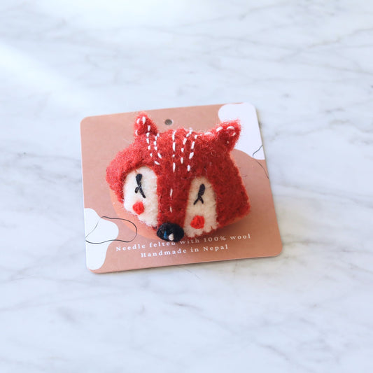 Felted Fox Brooch