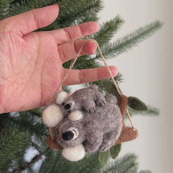 Felt Koala with Baby Ornament