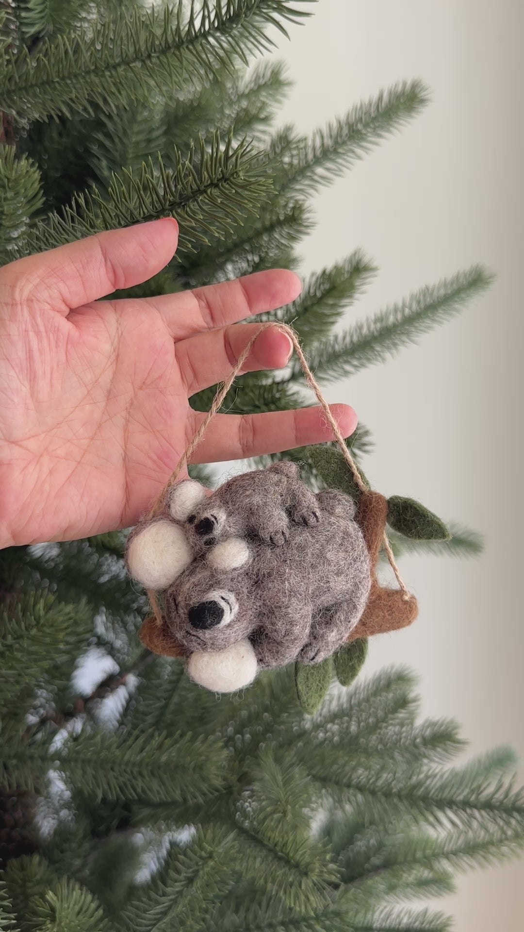 Felt Koala with Baby Ornament