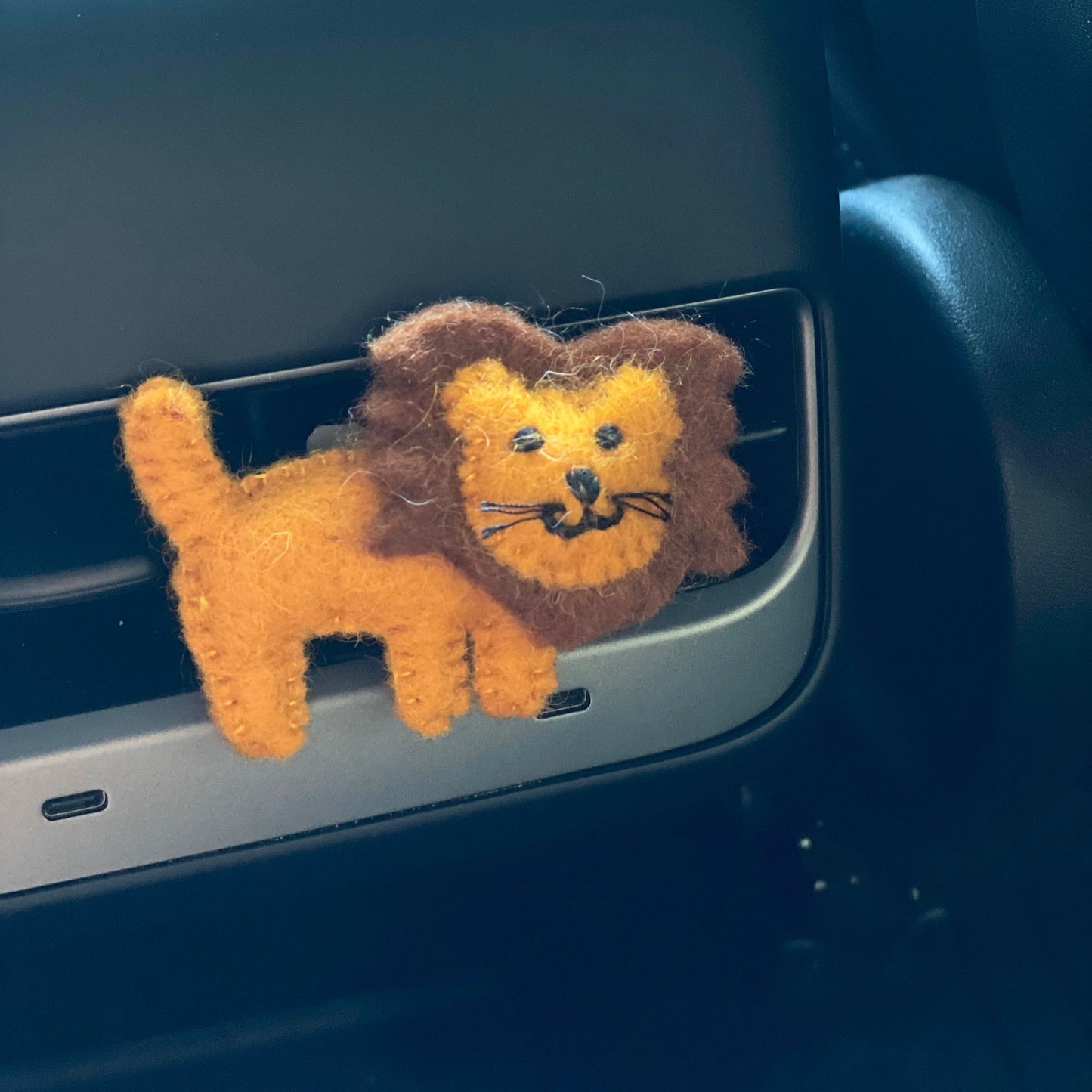 Felted Lion Brooch