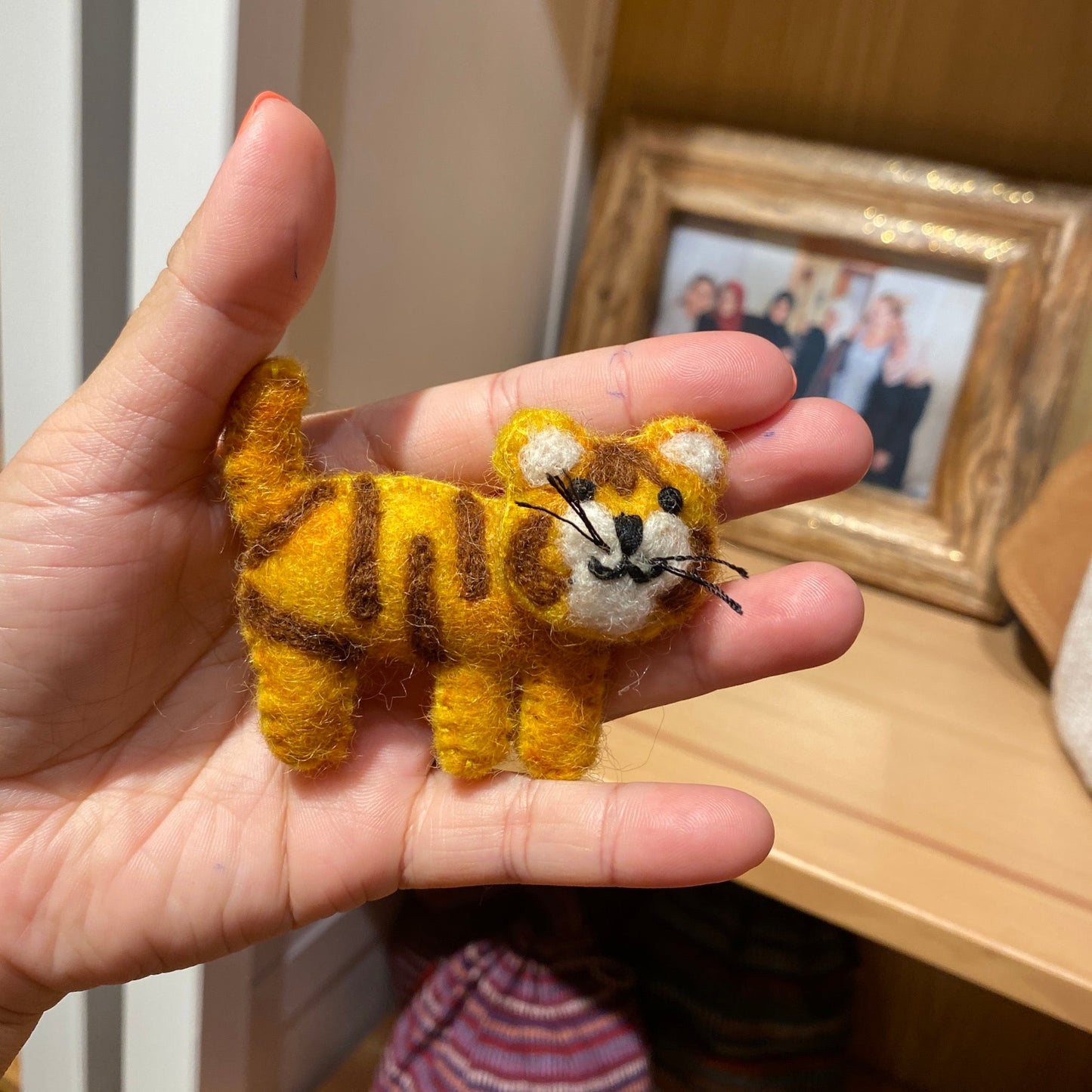 Felted Tiger Brooch