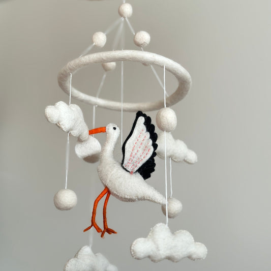 Felt Baby Mobile - Stork