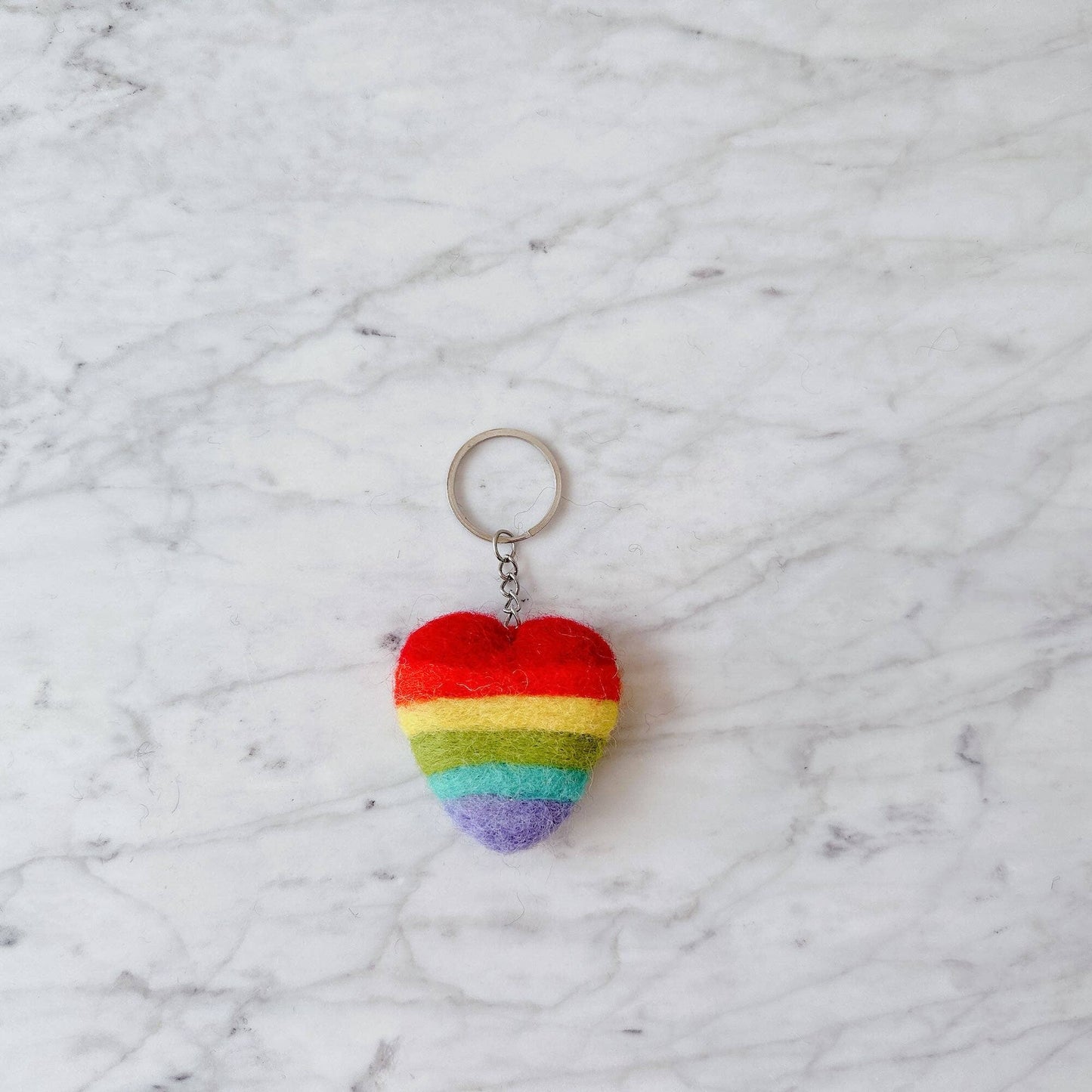 Felt Keychain - Rainbow Heart