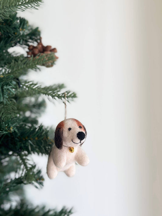 Felt Ornament - Beagle with Bell