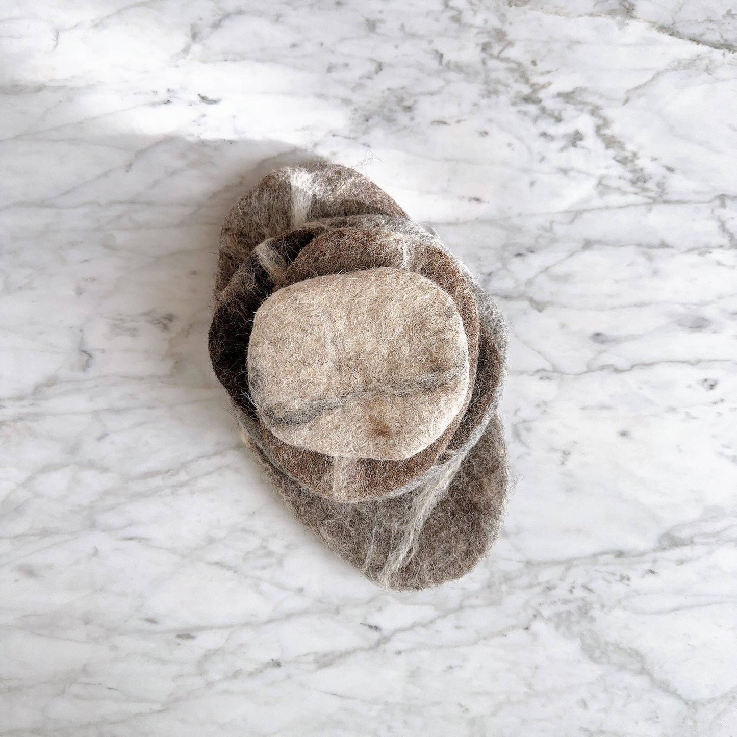 Felt Pebble Stone Coasters - Set of 5