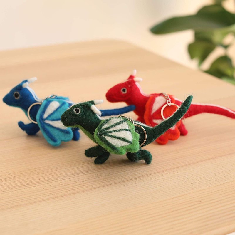 Felt Keychain - Flying Dragons