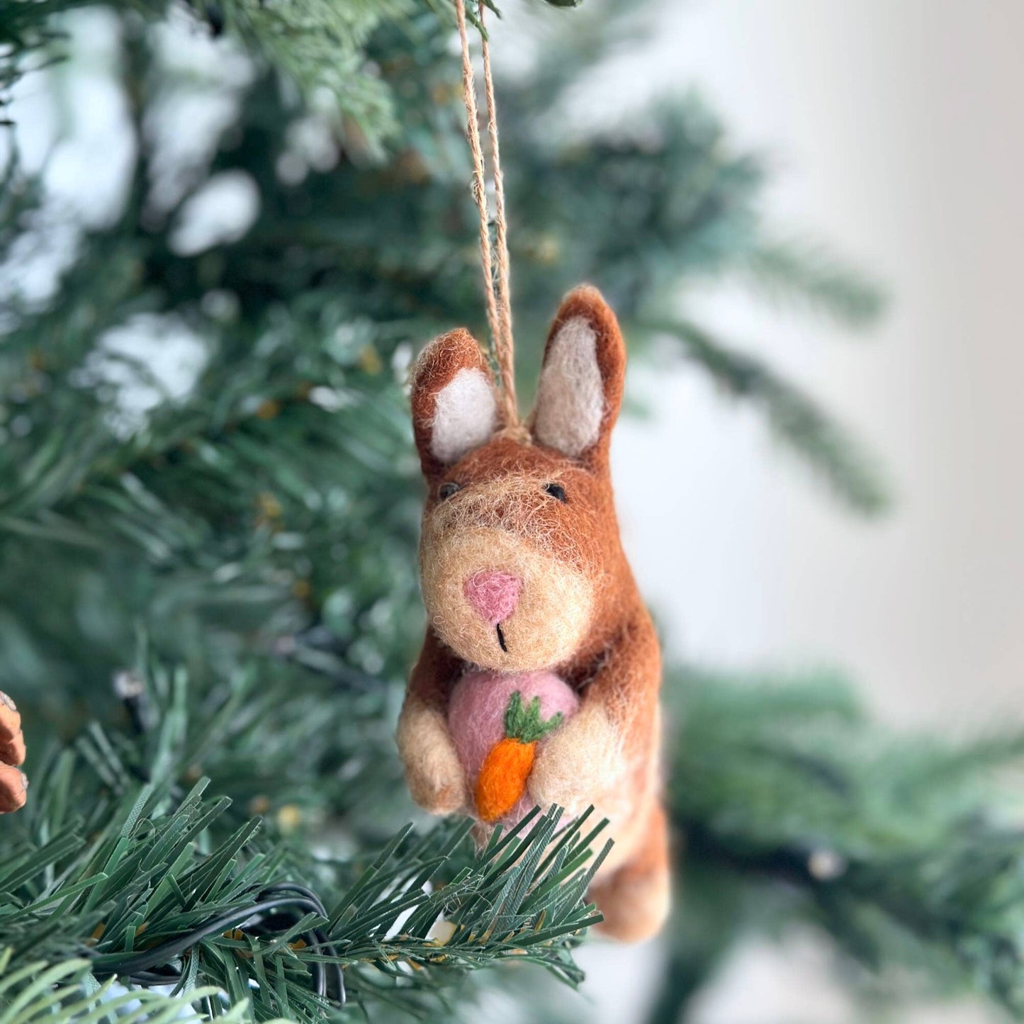 Felt Ornament - Bunny Holding A Heart