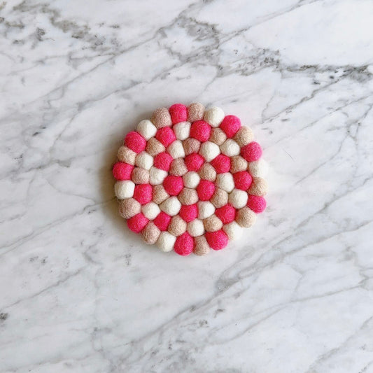 Felt Happily Ever After Round Coasters - Set of 4