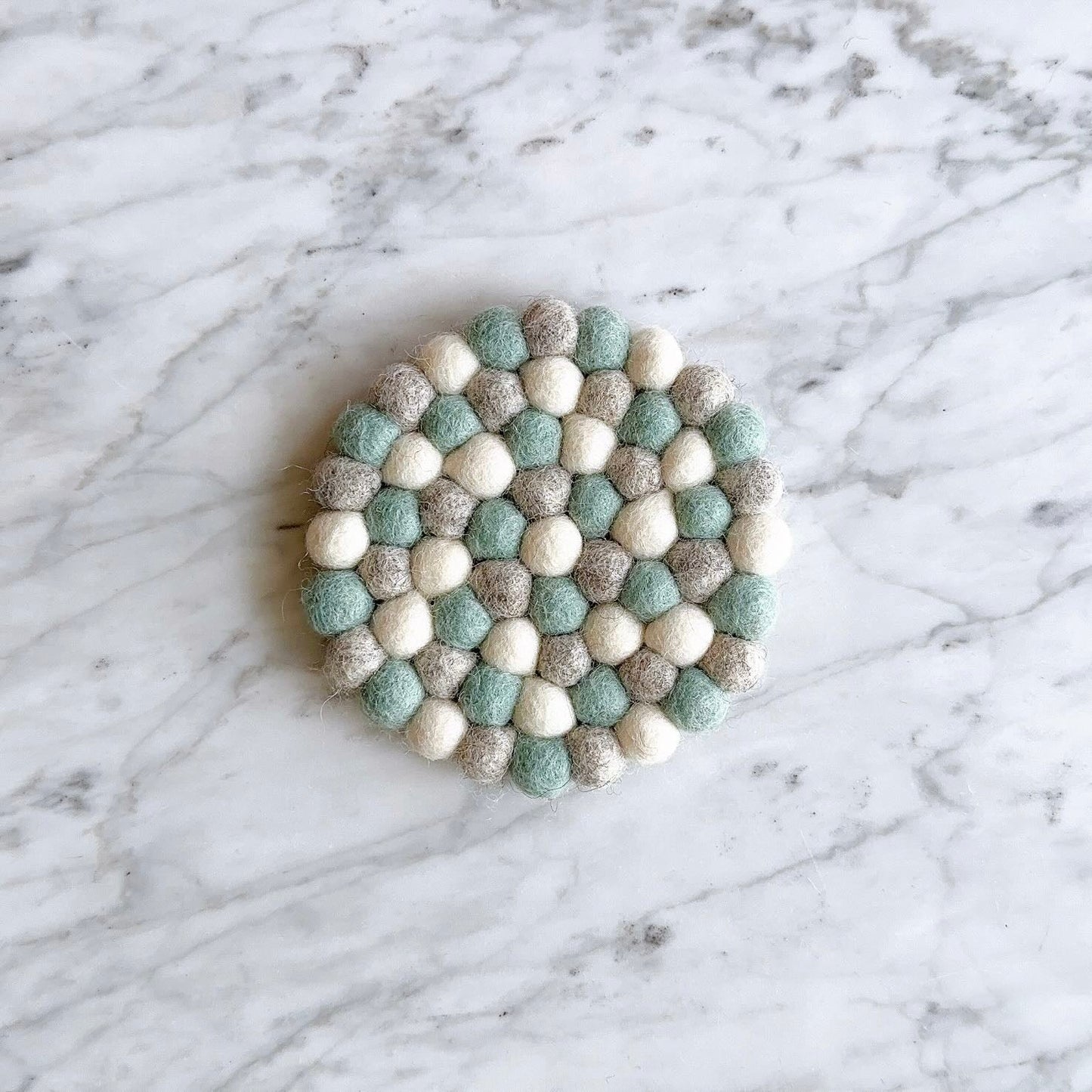 Felt Light Blue Round Coasters - Set of 4