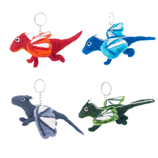 Felt Keychain - Flying Dragons