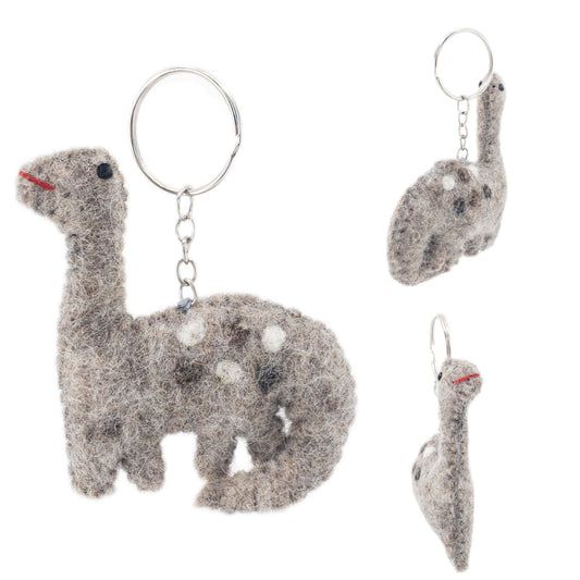 Felt Keychain - Dinosaur Brontosaurus