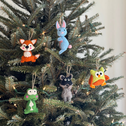 Felt Christmas Ornaments Set of 5 - Woodland Animals