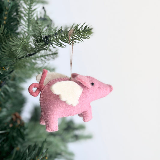 Felt Ornament - Flying Pig