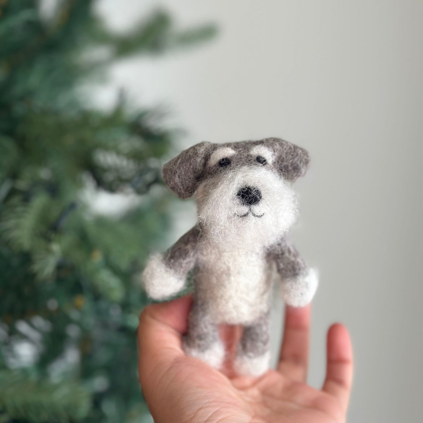 Felt Finger Puppet - Schnauzer Dog