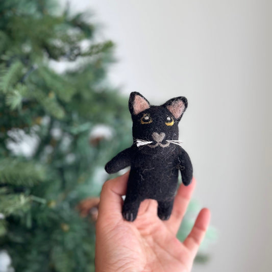 Felt Finger Puppet - Black Cat
