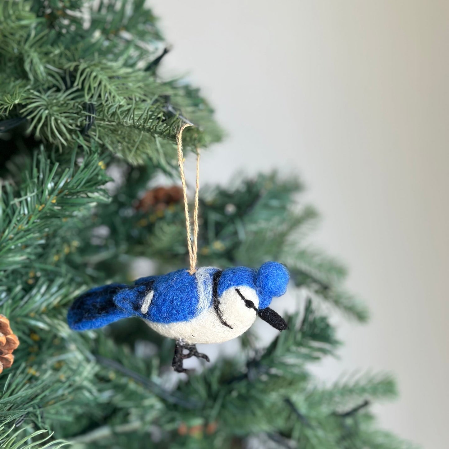 Felt Ornament - Needle Felted Blue Jay